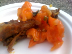 Curried lamb rib with peach-ginger chutney from Bistro 2110 at the Blackwell Hotel