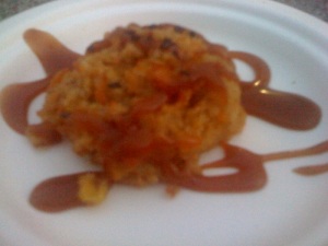 Limited Brands' Ohio sweet corn bread pudding with rosemary caramel sauce